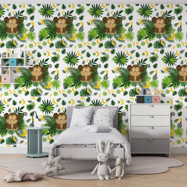 Papier Peint Petit Singe — Ambiance 1