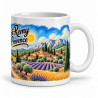 Mug Provence - Cyprès et champs dorés, anse à droite