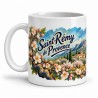 Mug Provence - Amandiers en fleurs, façon carte postale, anse à gauche