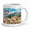 Mug Provence - Amandiers en fleurs, façon carte postale, anse à droite