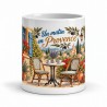 Mug Provence - Terrasse et café du matin, vue de face