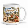 Mug Provence - Terrasse et café du matin, anse à droite