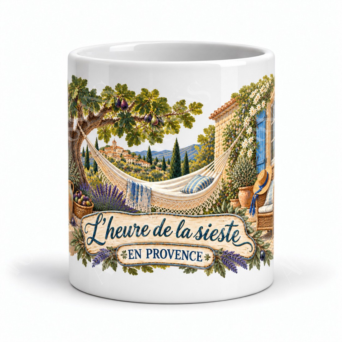 Mug Provence - Sieste aux volets bleus, vue de face