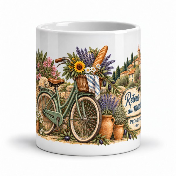 Mug Provence - Bicyclette et panier du marché, Manufacture Arssans
