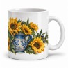 Mug fleurs - Tournesols dans un pichet, anse à droite