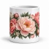 Mug fleurs - Brassée de pivoines, vue de face