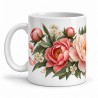 Mug fleurs - Brassée de pivoines, anse à gauche