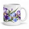 Mug fleurs - Iris et feuillage, anse à droite