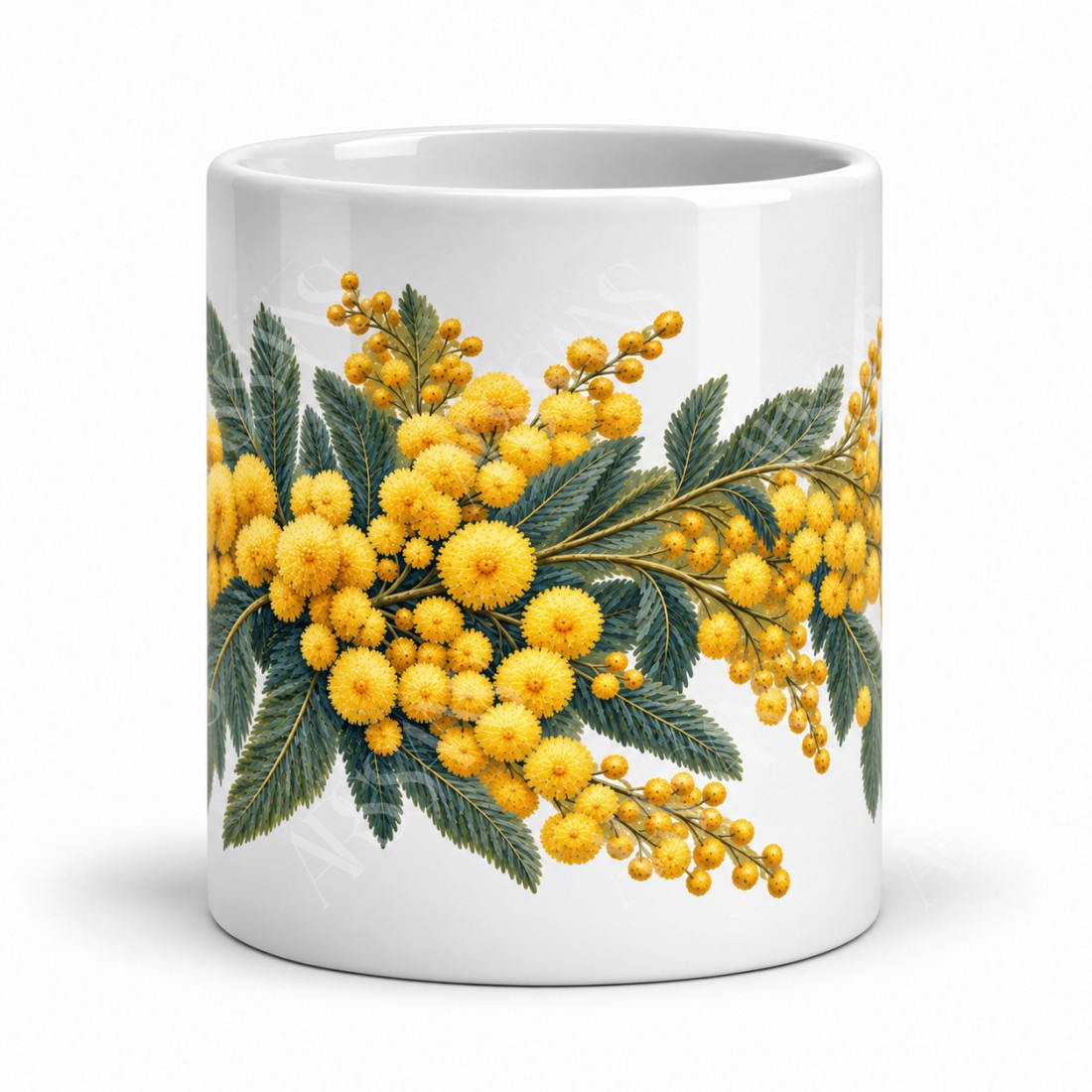 Mug fleurs - Mimosa en fleurs, vue de face
