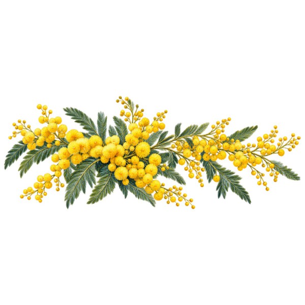 Mug fleurs - Mimosa en fleurs, décor à plat