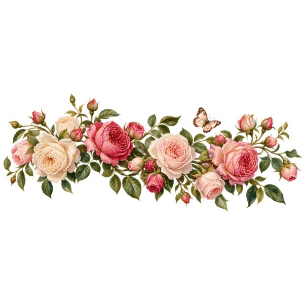 Mug fleurs - Jardin de roses anciennes, décor à plat