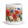 Mug fleurs - Fleurs des champs et coquelicots, vue de face