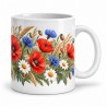 Mug fleurs - Fleurs des champs et coquelicots, anse à droite