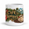 Mug café - Café des Tropiques, façon carte postale, vue de face