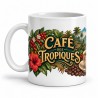 Mug café - Café des Tropiques, façon carte postale, anse à gauche