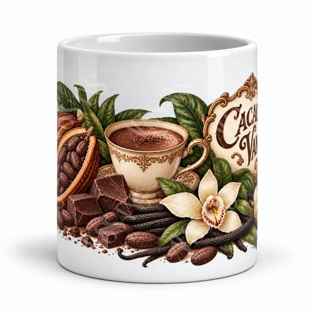 Mug cacao - Cacao et vanille, vue de face