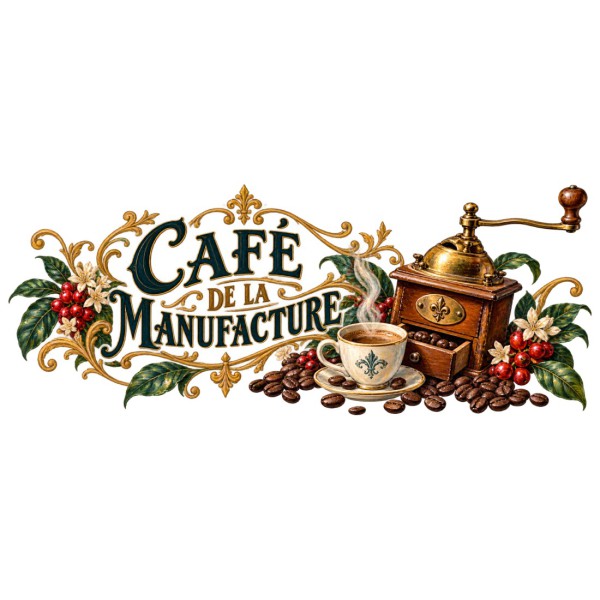 Mug café - Café de la Manufacture, décor à plat