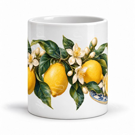 Mug gourmand - Citrons et fleurs de citronnier, vue de face