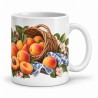 Mug gourmand - Abricots et panier d’osier, anse à droite