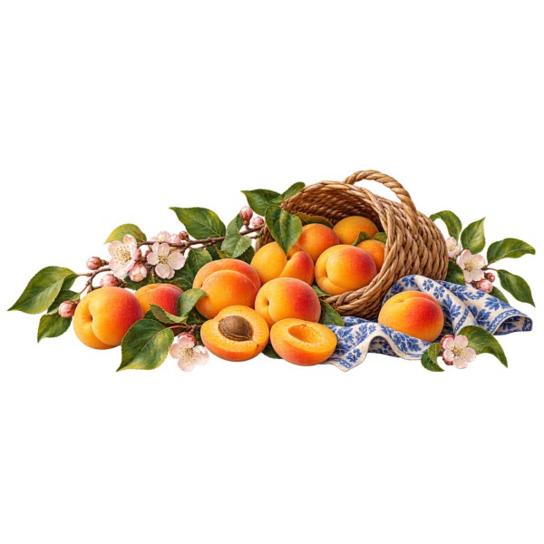 Mug gourmand - Abricots et panier d’osier, décor à plat