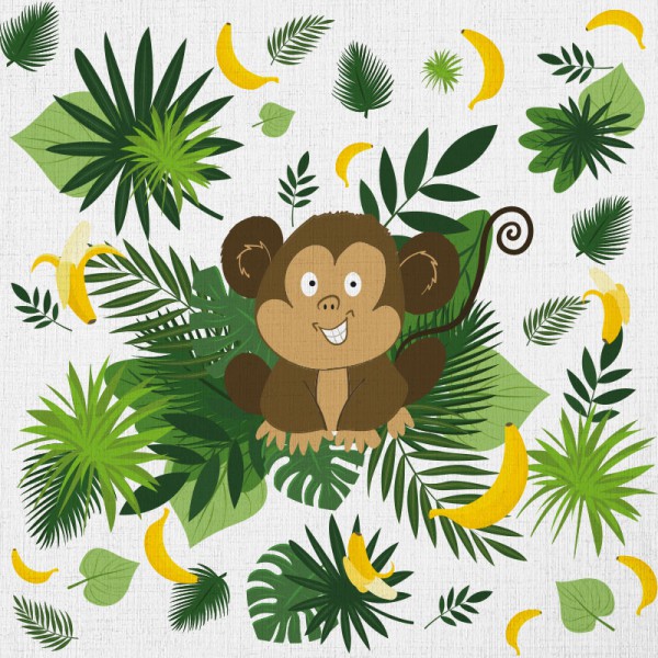 Papier Peint Petit Singe — Ambiance 2