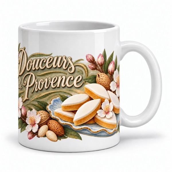 Mug gourmand - Amandes et calissons, anse à droite