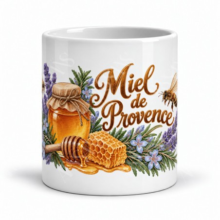 Mug gourmand - Miel, abeilles et fleurs, vue de face