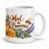 Mug gourmand - Miel, abeilles et fleurs, anse à droite