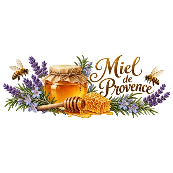 Mug gourmand - Miel, abeilles et fleurs, décor à plat