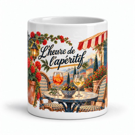 Mug Provence - Terrasse à l’heure de l’apéritif, vue de face