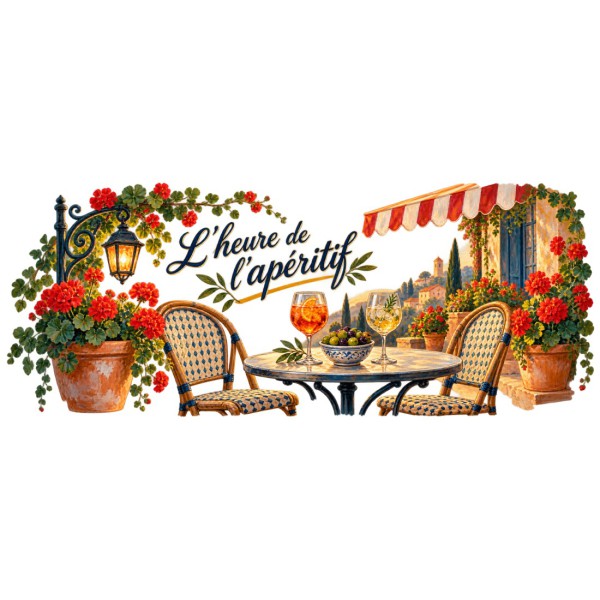 Mug Provence - Terrasse à l’heure de l’apéritif, décor à plat