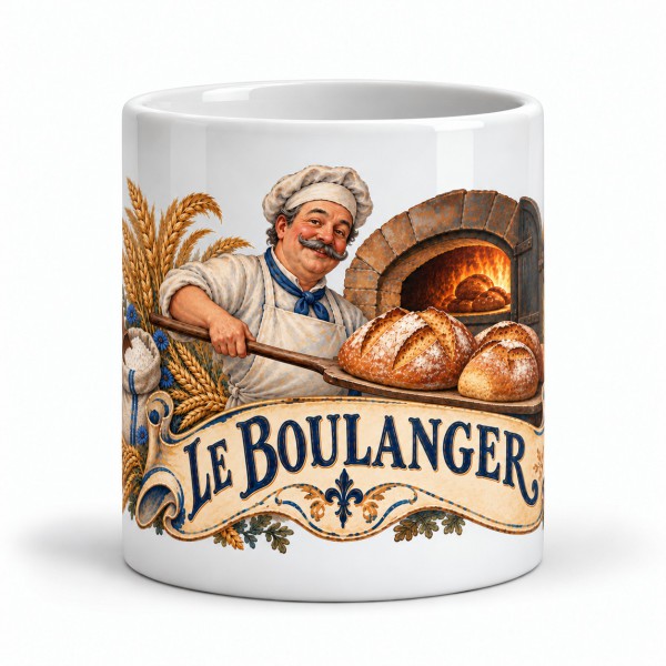 Mug métiers d’autrefois - Le Boulanger, façon carte postale, Manufacture Arssans
