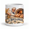Mug métiers d’autrefois - Le Boulanger, façon carte postale, vue de face