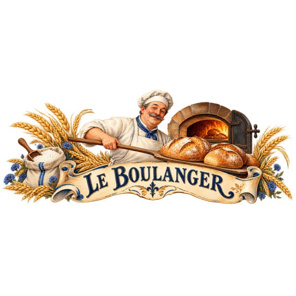 Mug métiers d’autrefois - Le Boulanger, façon carte postale, décor à plat