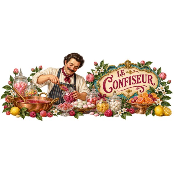 Mug métiers d’autrefois - Le Confiseur, décor à plat