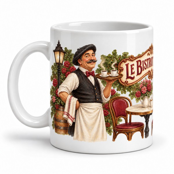 Mug métiers d’autrefois - Le Bistrot des amis, anse à gauche