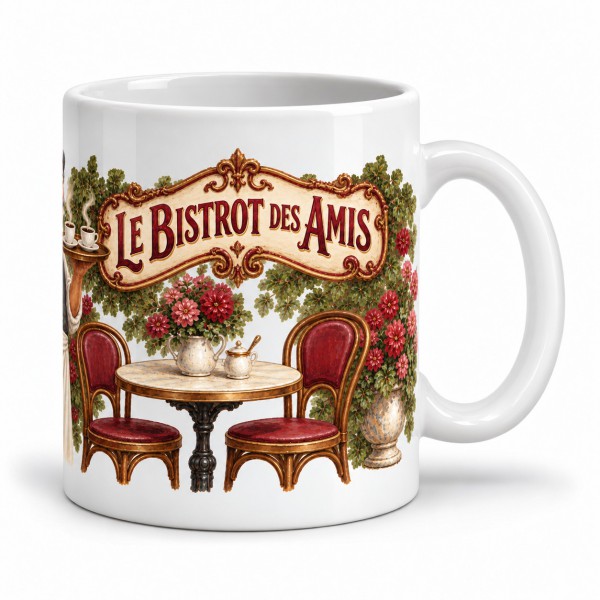 Mug métiers d’autrefois - Le Bistrot des amis, anse à droite