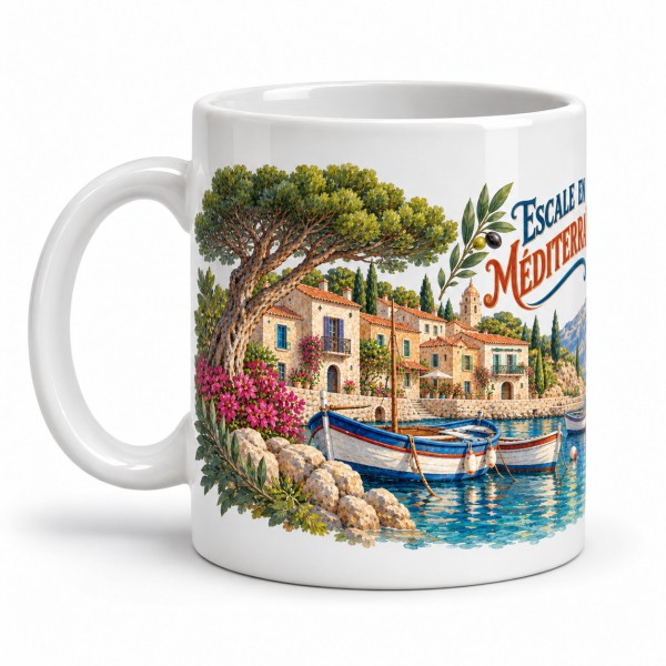 Mug voyage - Escale en Méditerranée, anse à gauche