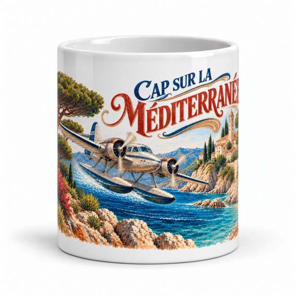 Mug rétro - Hydravion sur la côte, Manufacture Arssans
