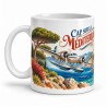 Mug rétro - Hydravion sur la côte, anse à gauche