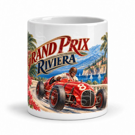 Mug rétro - Grand Prix sur la Riviera, vue de face