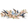 Mug nature - Hirondelles du printemps, façon carte postale, décor à plat