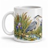 Mug nature - Héron dans les roseaux, anse à gauche