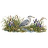 Mug nature - Héron dans les roseaux, décor à plat