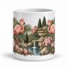 Mug nature - Flamants et jardin méditerranéen, vue de face