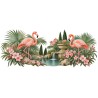 Mug nature - Flamants et jardin méditerranéen, décor à plat