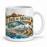 Mug Jules Verne - Le Tour du monde en ballon, façon carte postale, anse à droite