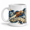 Mug Jules Verne - Voyage vers la Lune, façon carte postale, anse à gauche