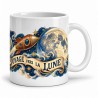 Mug Jules Verne - Voyage vers la Lune, façon carte postale, anse à droite