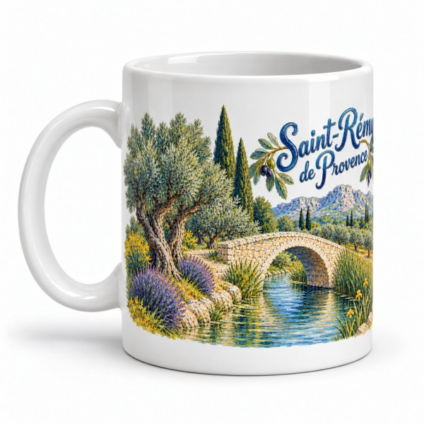Mug Provence - Le Petit Pont des Alpilles, anse à gauche